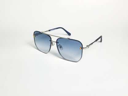 Louis Vuitton - 23253 - Silver  Blue Gradient - Metal - Double Bridge - Men's Sunglasses