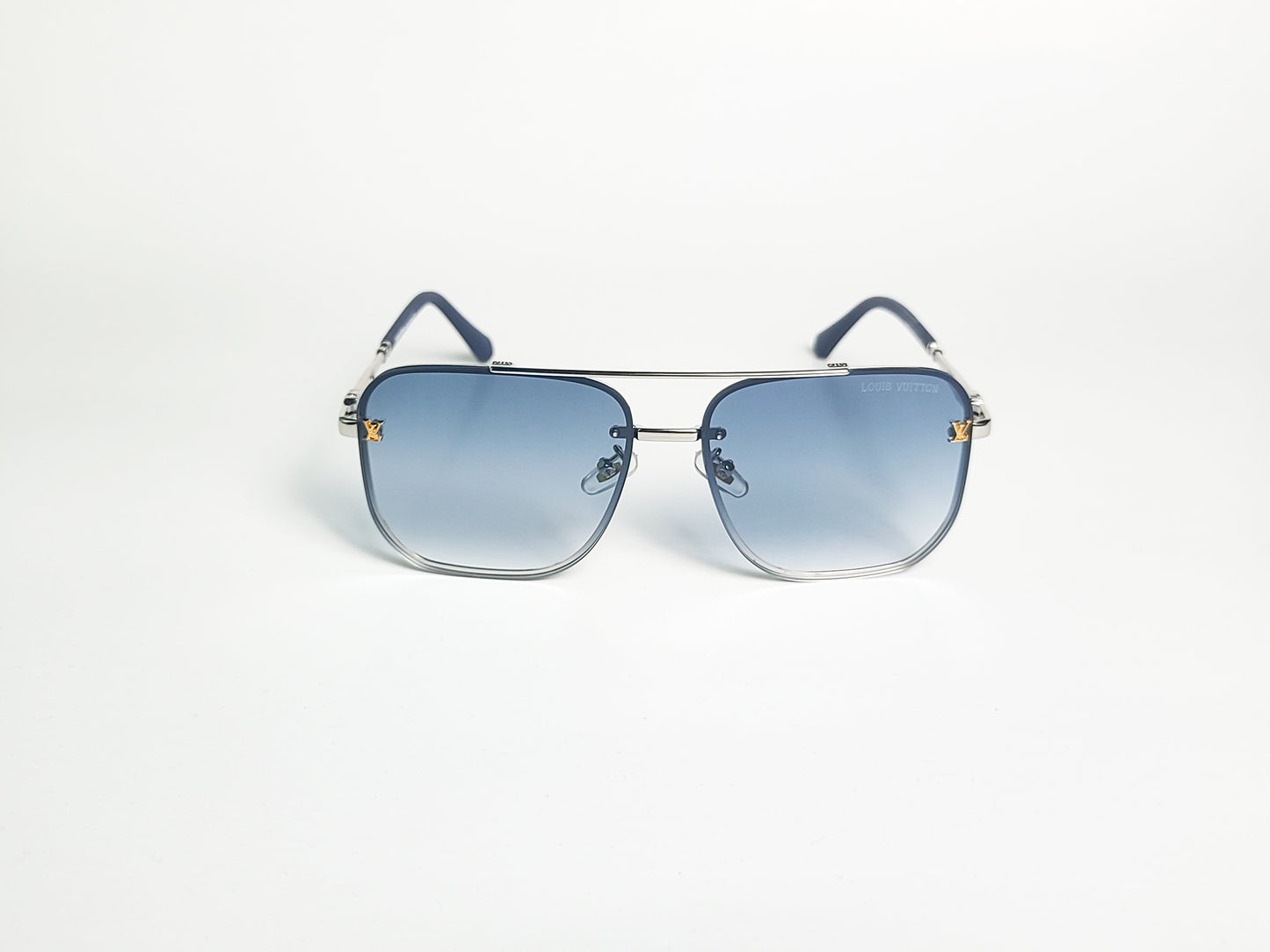 Louis Vuitton - 23253 - Silver  Blue Gradient - Metal - Double Bridge - Men's Sunglasses