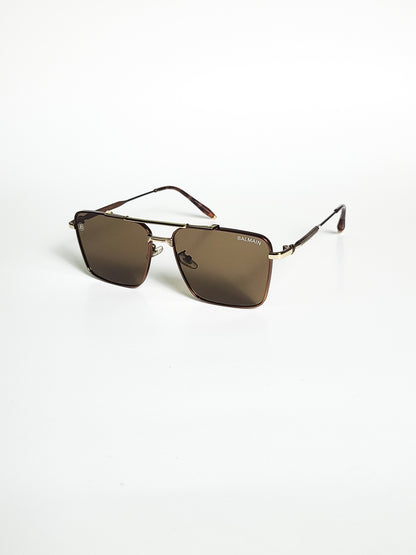 Balmain - 2337 - Brown - Metal - Double Bridge - Men's Sunglasses