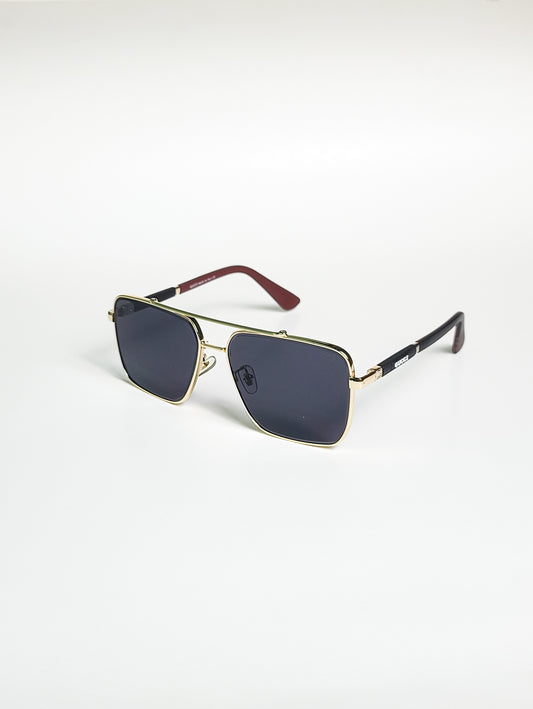 Gucci - 23260 - Golden Black - Metal - Double Bridge - Sunglasses