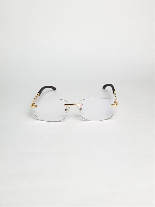 Cartier - 3176 - Golden Transparent - Rectangular - Metal - Rimless - Spectacle