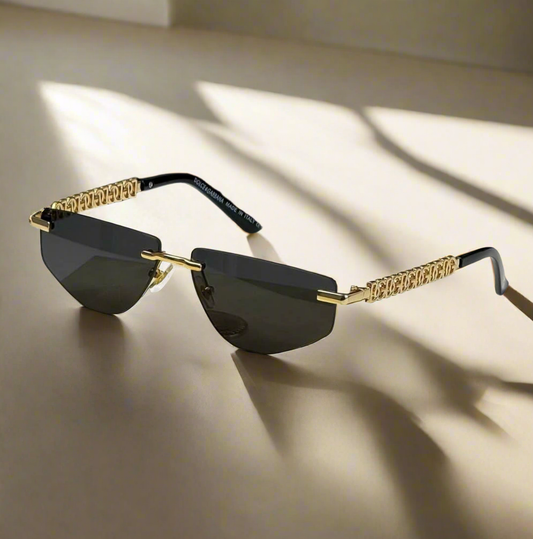 New Fashion Rimless Sunglasses - Golden Black - Golden Brown - Golden Purple - Sunglasses