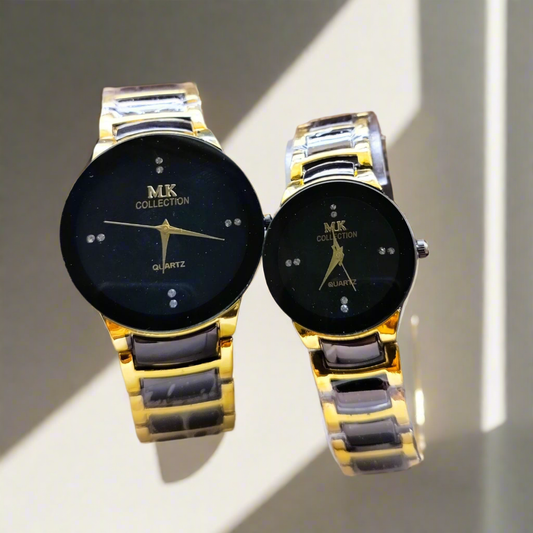 M K - Couple Watch - Round Dial - Stainless steel - Watches