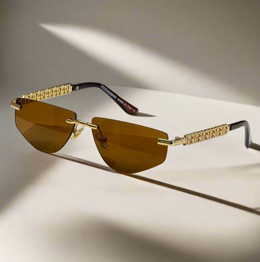 New Fashion Rimless Sunglasses - Golden Black - Golden Brown - Golden Purple - Sunglasses