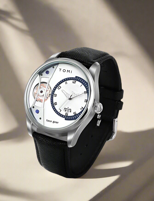T M  1pc Men's Rotating Gear Sweeping Second Watch & Replaceable Strap