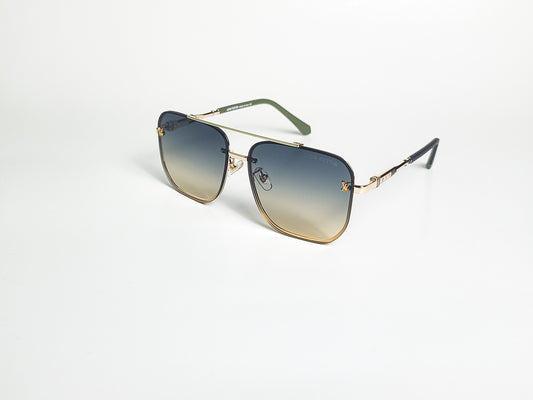 Louis Vuitton - 23253 - Golden With Unique Shade - Metal -  Double Bridge - Sunglasses