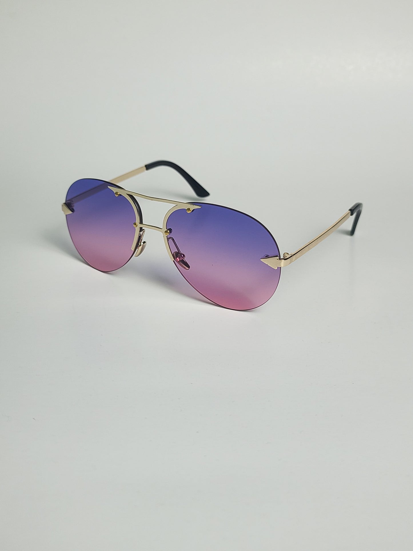 Dior - 1100 - Aviator - Double Bridge - Blue Purple - Golden - Men's Sunglasses