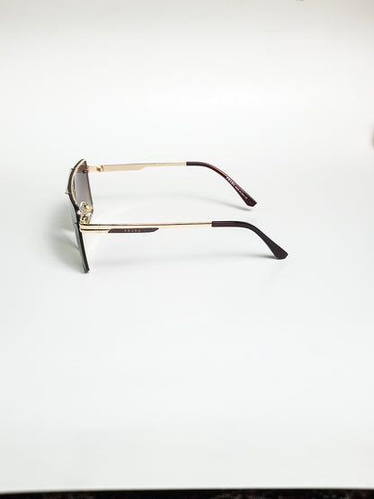 Prada - 23281 - Golden Gradient Brown - Metal - Flat Lens