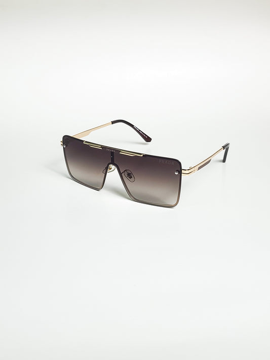 Prada - 23281 - Golden Gradient Brown - Metal - Flat Lens