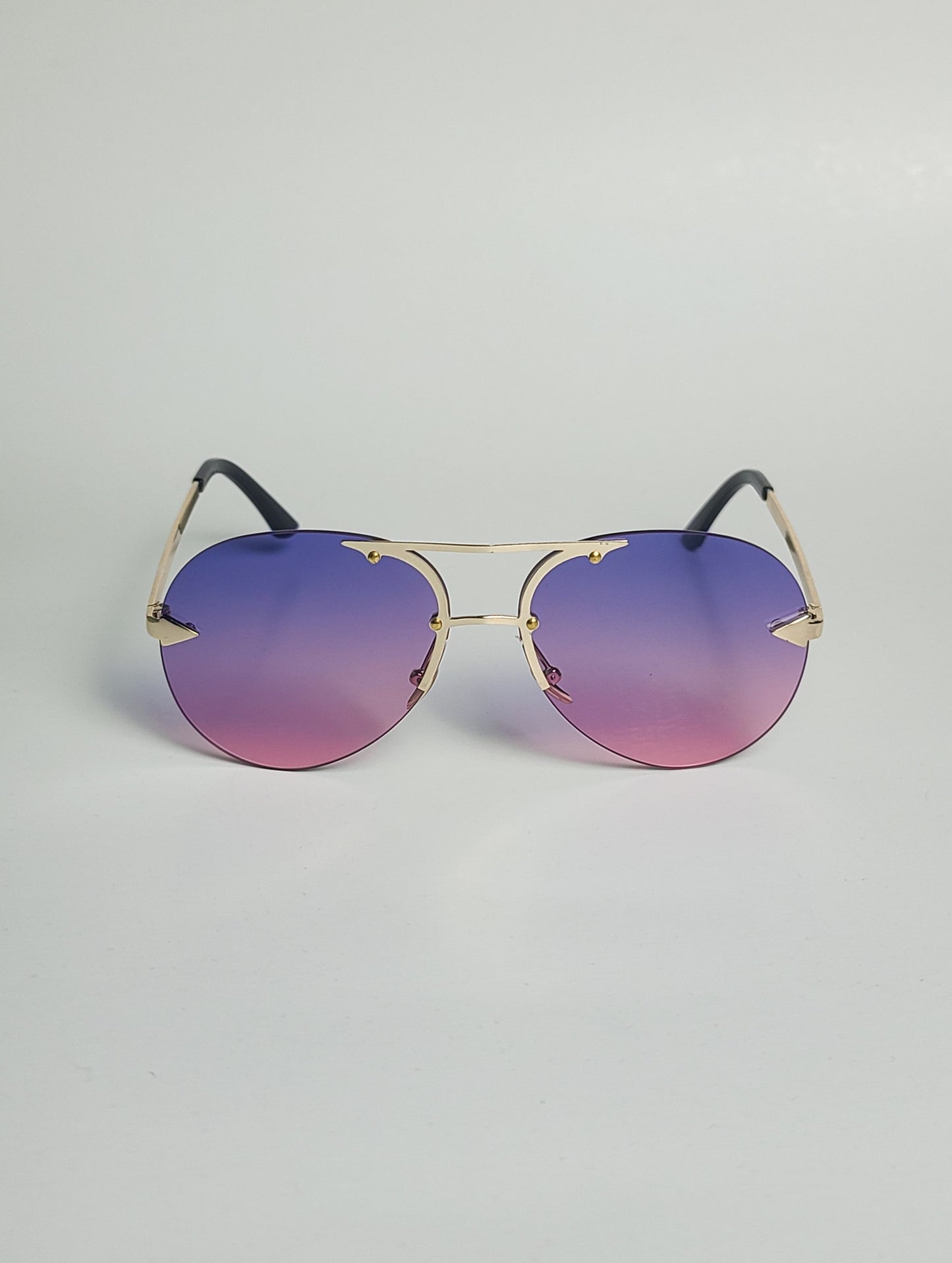 Dior - 1100 - Aviator - Double Bridge - Blue Purple - Golden - Men's Sunglasses