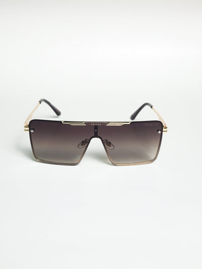 Prada - 23281 - Golden Gradient Brown - Metal - Flat Lens