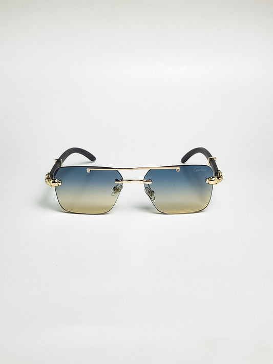 Cartier - 000 - New Gradient Shade - Rimless - Metal Double Bridge - Wood Texture Stick