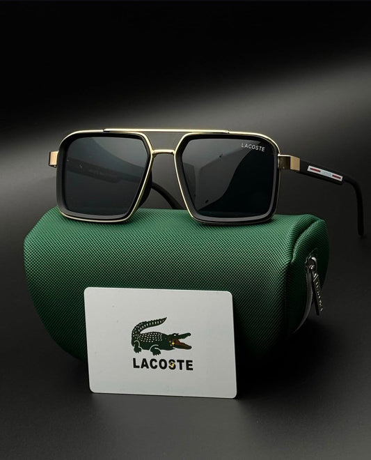 Lacoste - 0955 - Golden Black - Double Rim - Spring Side - Double Bridge - Metal+ Plastic - Sunglasses