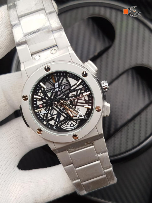 H B - Black Skeleton Dial - Rose Gold/Amber Skeleton Dial - Green Skeleton Dial - Silver/White Skeleton Dial - Blue Skeleton Dial